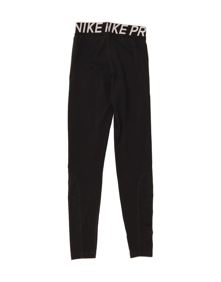 NIKE Womens Dri Fit Graphic Leggings UK 8 Small  Black Vintage Nike and Second-Hand Nike from Messina Hembry 
