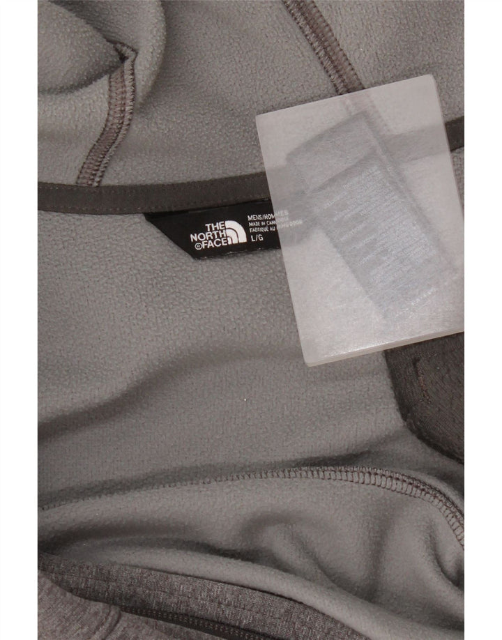 Maglione con cappuccio e zip da uomo The North Face grande poliestere grigio