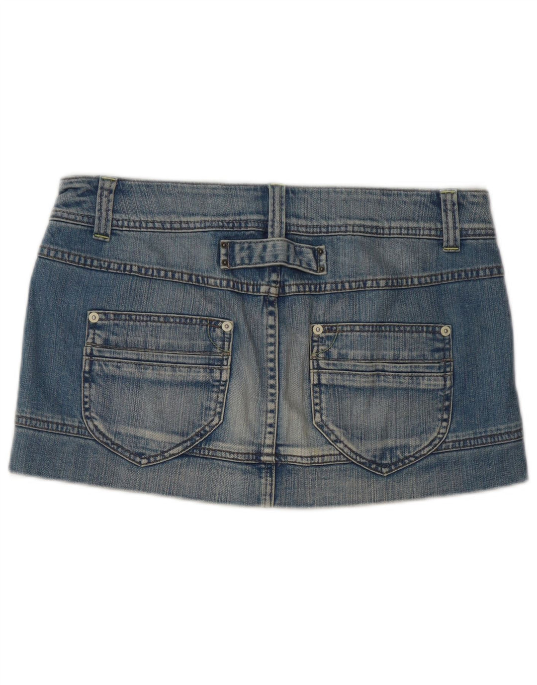 Benetton Womens Mini Denim Skirt IT 42 Medium W32 Blue Cotton