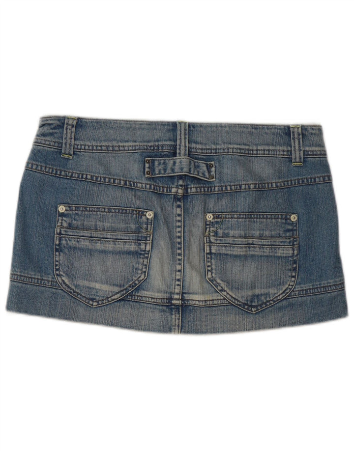 Benetton Womens Mini Denim Skirt IT 42 Medium W32 Blue Cotton