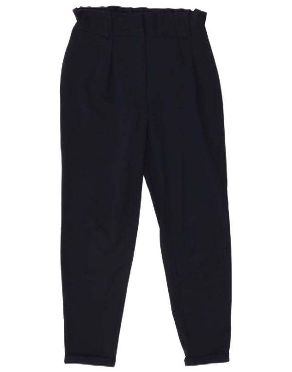 Coast Womens High Waist Casual Trousers UK 10 Small W28 L26 Navy Blue