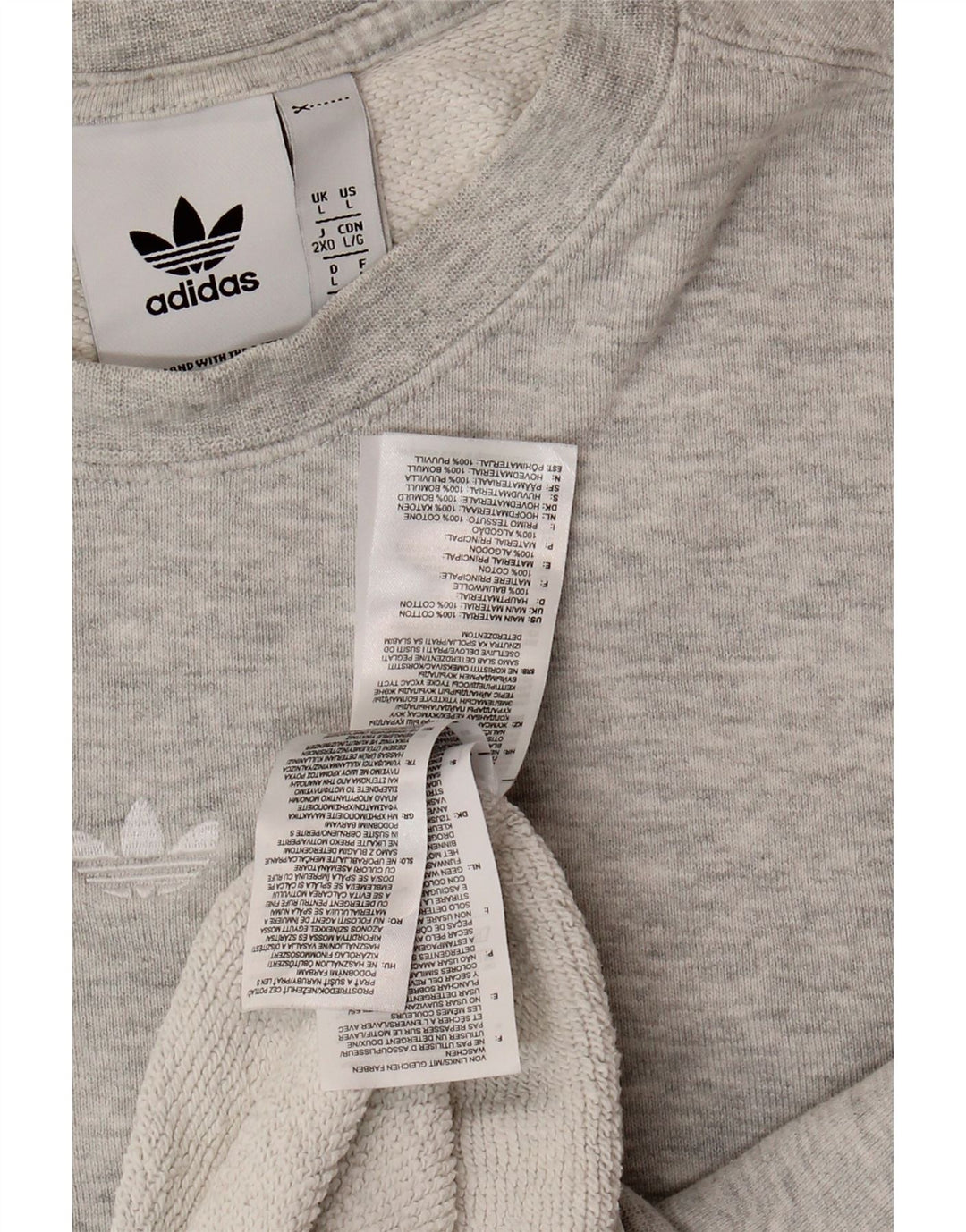 ADIDAS Mens Sweatshirt Jumper Large Grey Cotton Vintage Adidas and Second-Hand Adidas from Messina Hembry 
