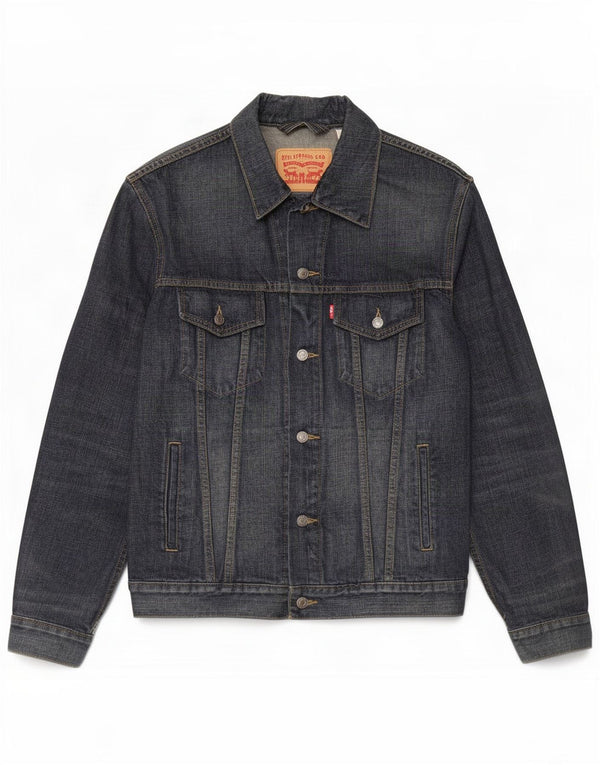 Jaqueta jeans masculina Levi's UK 40 grande algodão azul marinho