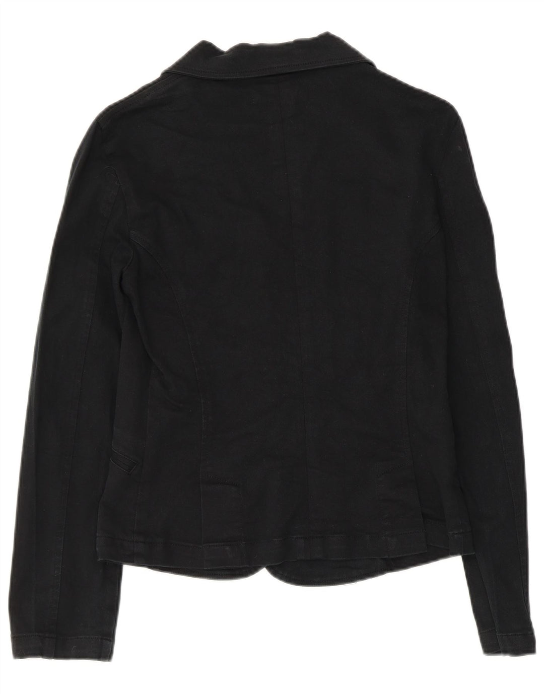 Zara Womens Trafaluc 2 Button Blazer Jacket UK 14 Large Black Cotton