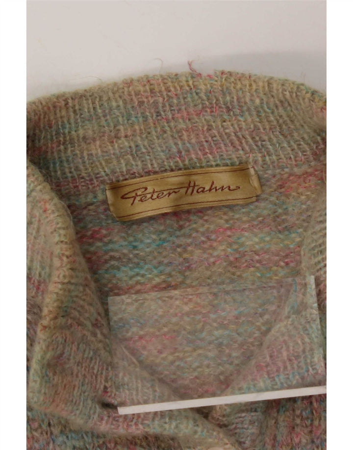 Maglione cardigan da donna Peter Hahn UK 10 piccolo classico multicolore