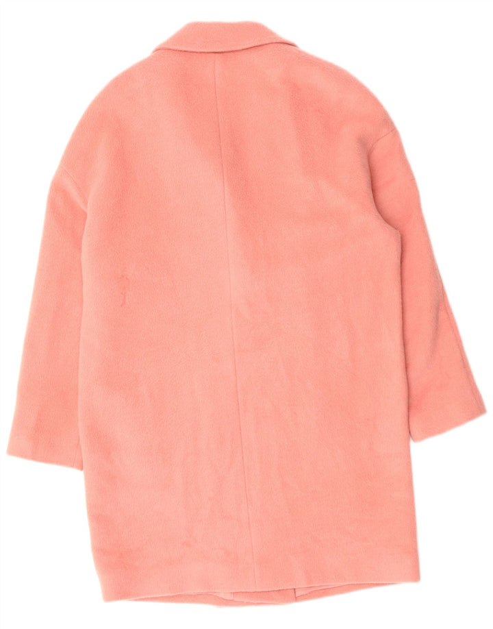 MINT VELVET Womens Oversized Open Overcoat UK 14 Large Pink Wool