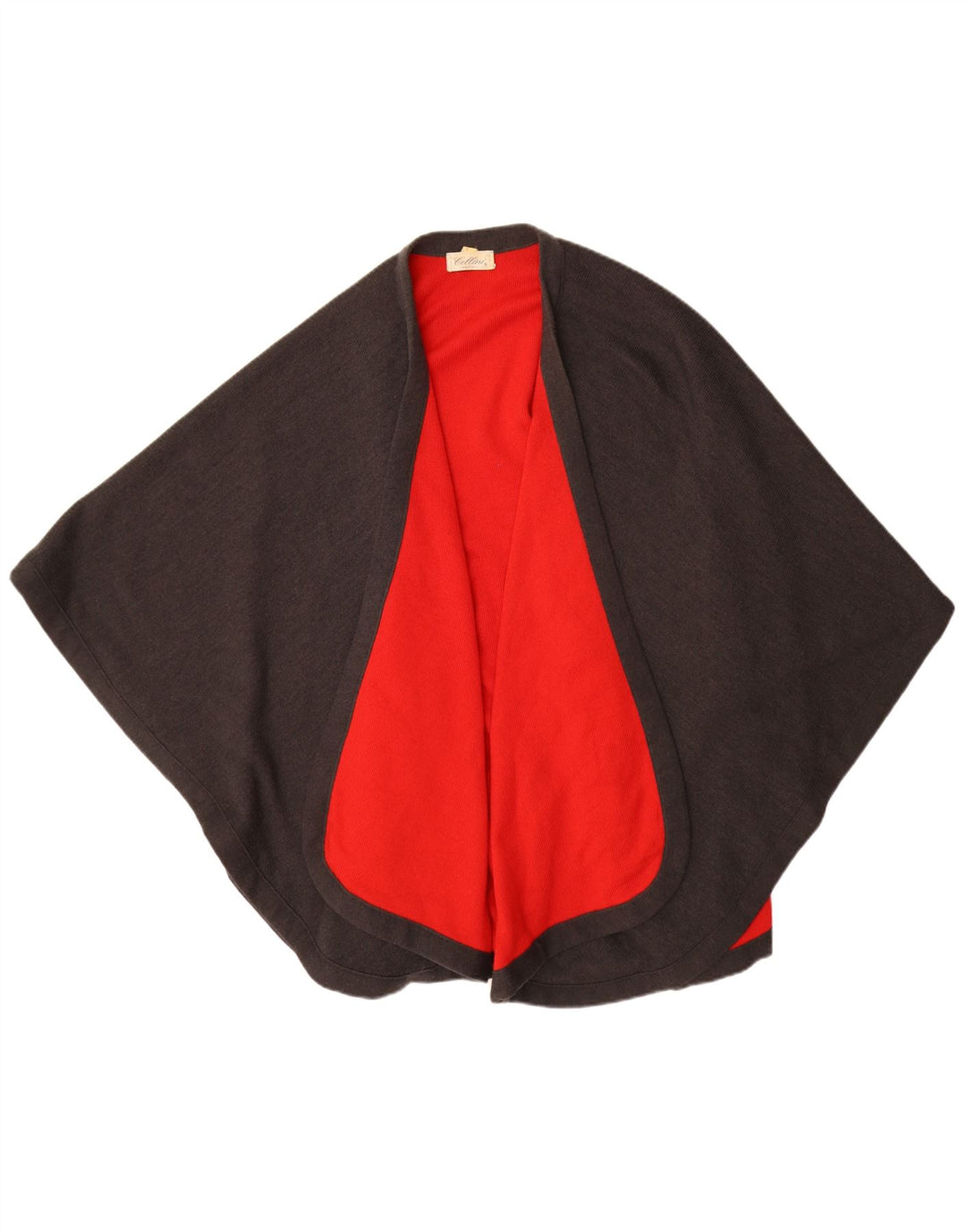 CELLINI Damen Poncho-Cardigan-Pullover, Einheitsgröße, Grau, Farbblock