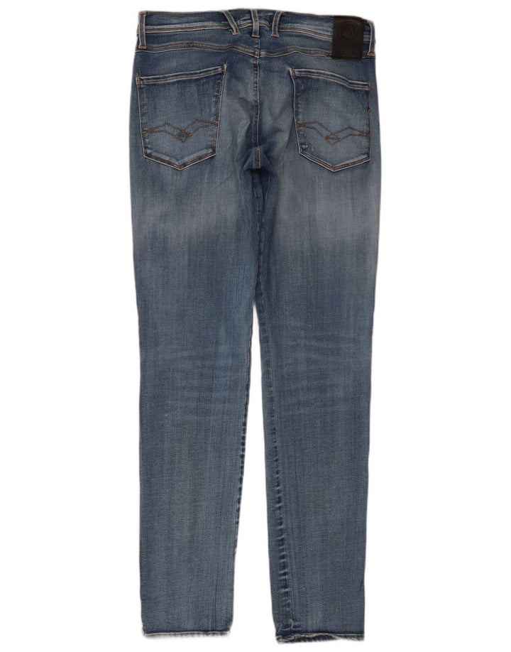 Replay Womens Slim Jeans W30 L32 Blue Cotton
