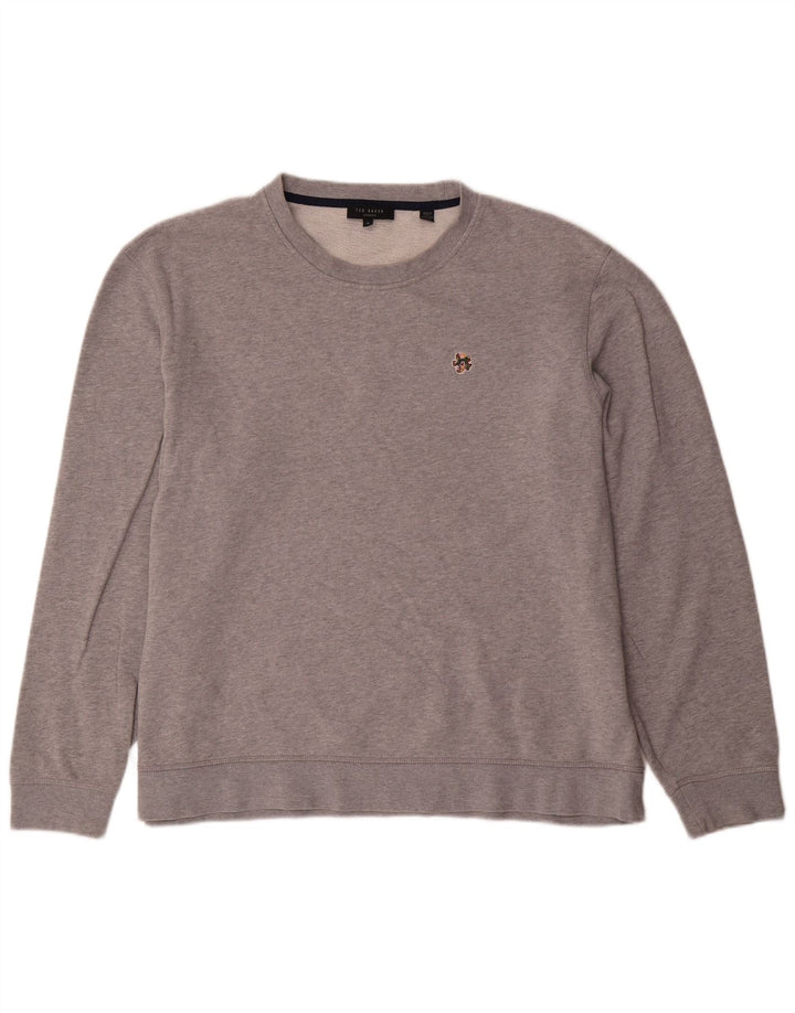 TED BAKER Mens Sweatshirt Jumper Size 6 2XL Grey