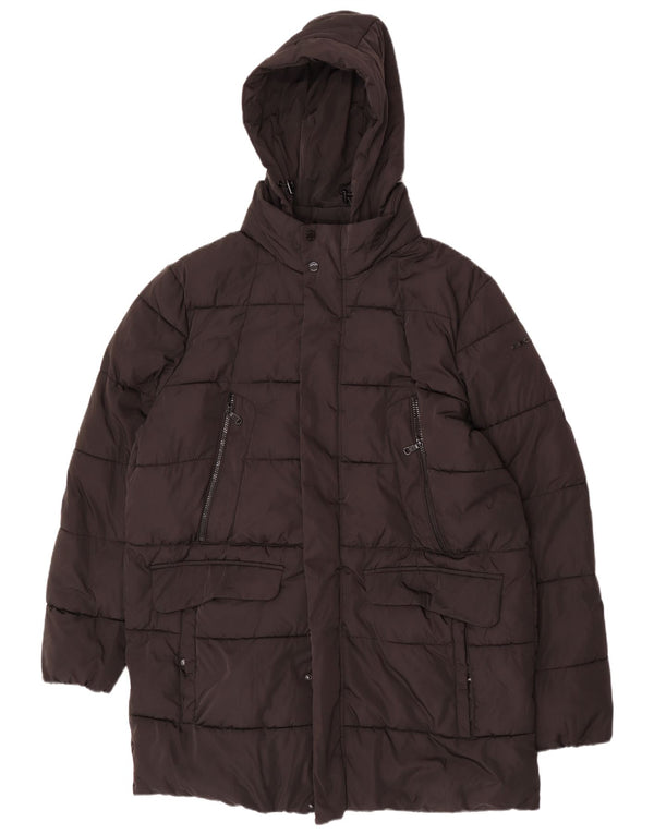 Geox Hombre Respira Chaqueta acolchada con capucha UK 48 4XL Negro