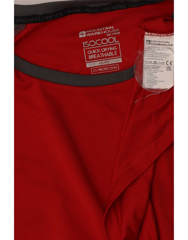 Mountain Warehouse Mens T-Shirt Top 4XL Red Colourblock Polyester