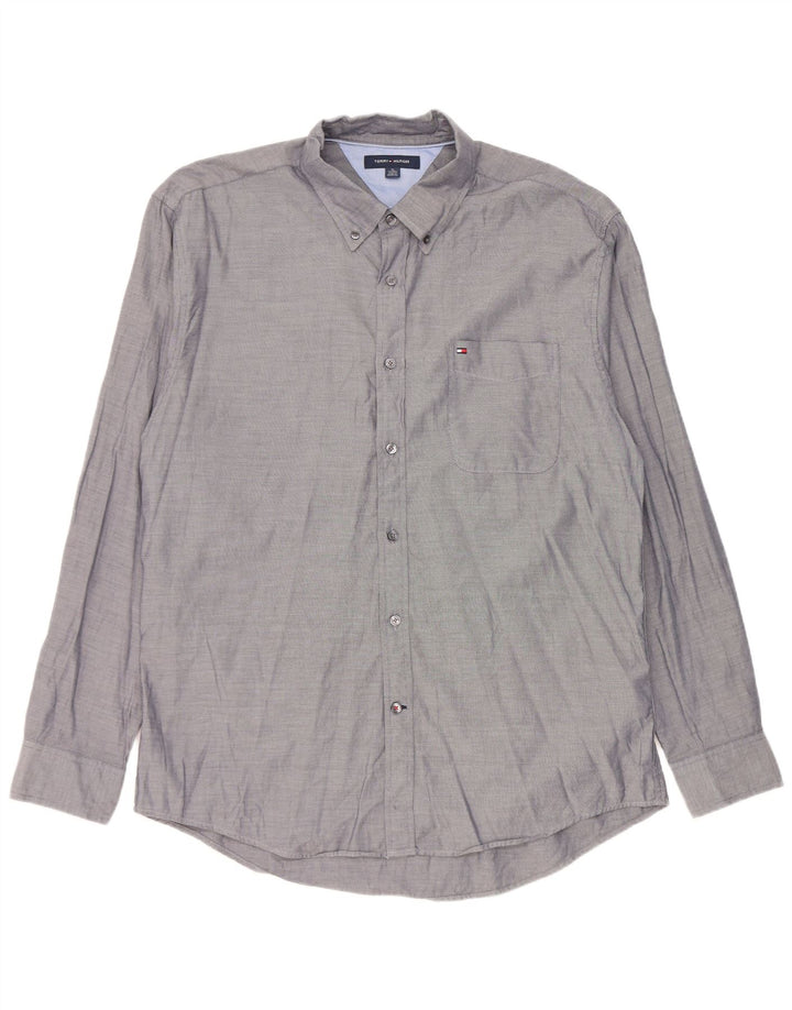 Tommy Hilfiger Mens Shirt XL Navy Blue Cotton