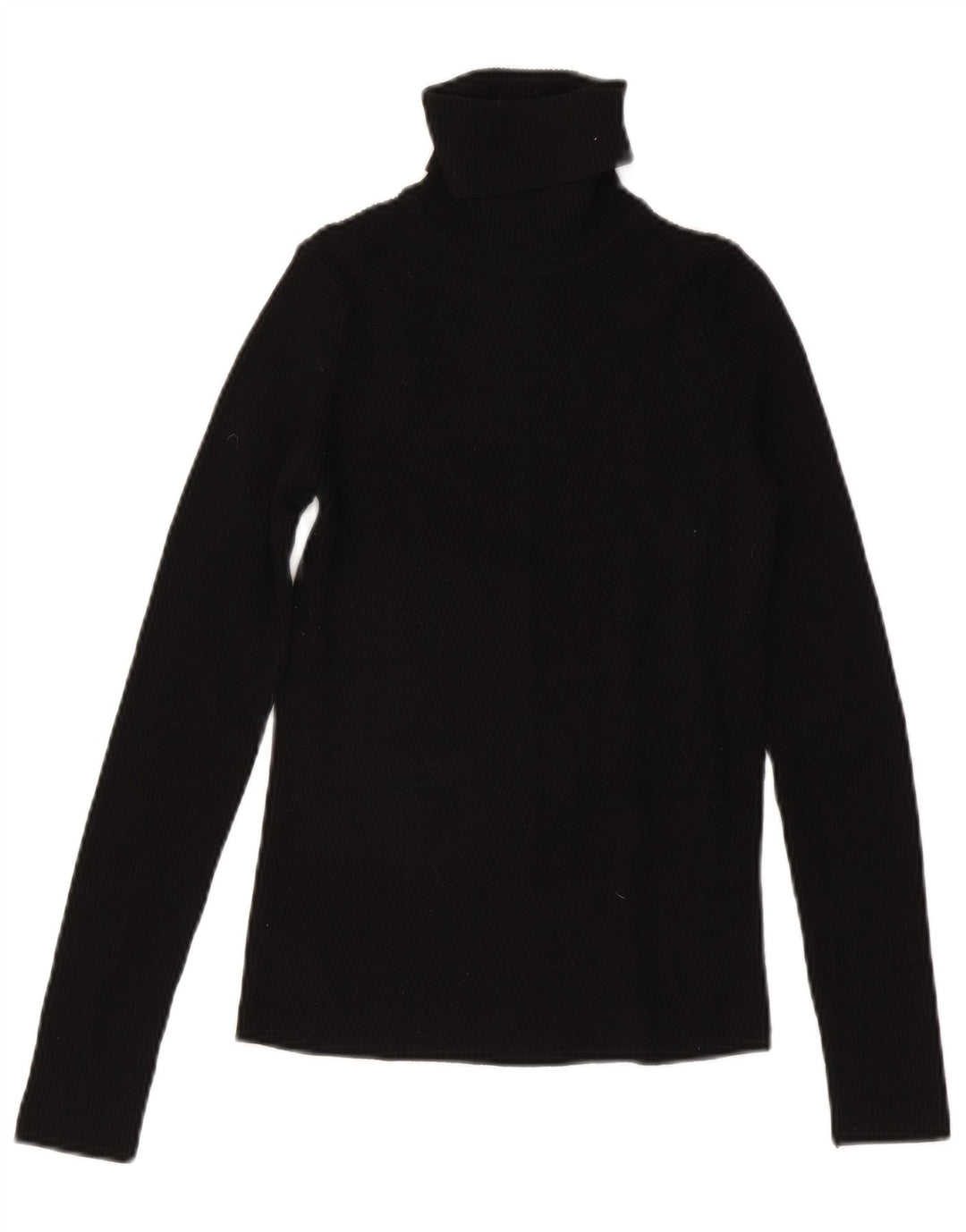 Zara Womens Roll Neck Blouse Top UK 12 Moyen Noir Viscose