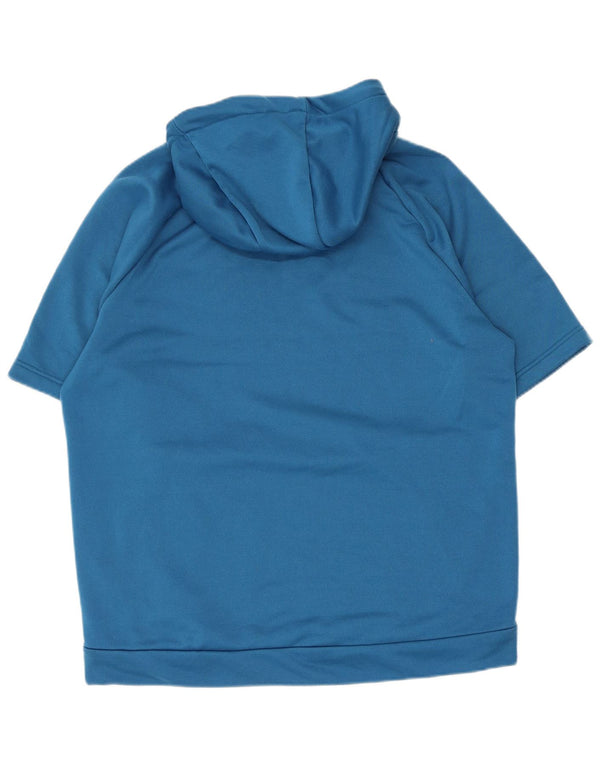Felpa con cappuccio a maniche corte Nike Dri Fit da uomo, grande, in poliestere blu