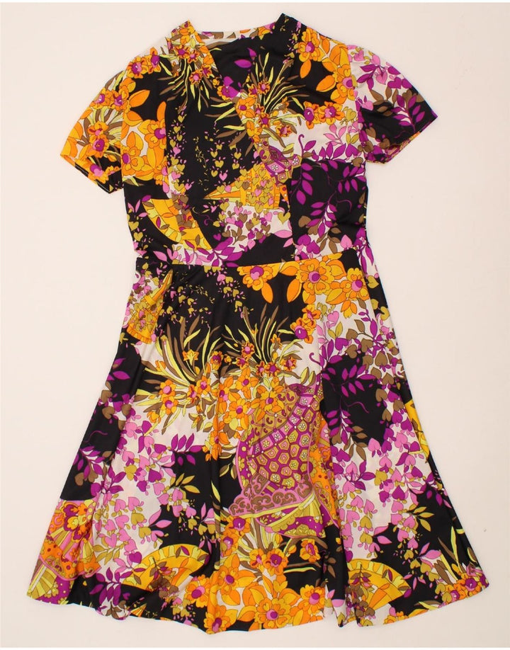 VINTAGE Womens A-Line Dress UK 12 Medium Multicoloured Floral Vintage Vintage and Second-Hand Vintage from Messina Hembry 