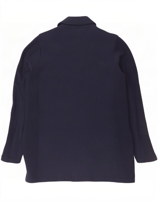 Laura Biagiotti Pull cardigan long pour femme UK 12 Bleu marine moyen