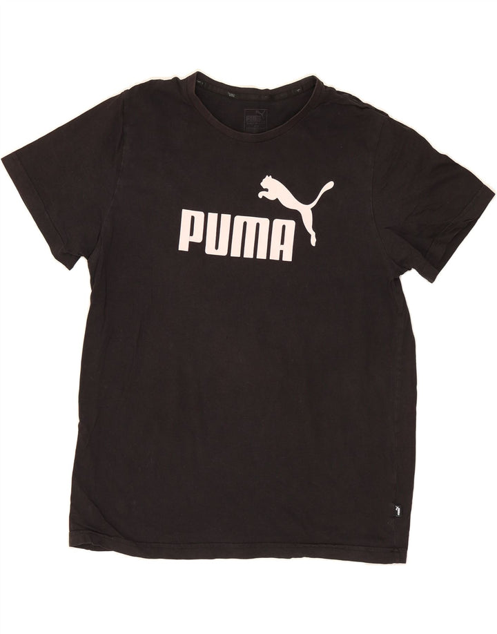 PUMA Mens Graphic T-Shirt Top Large Black Cotton Vintage Puma and Second-Hand Puma from Messina Hembry 