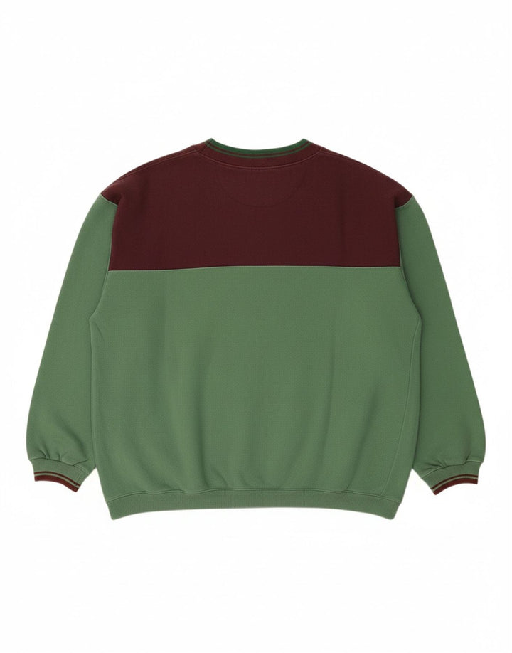 COMPAGNIE CANADIENNE Mens Sweatshirt Jumper Large Green Colourblock