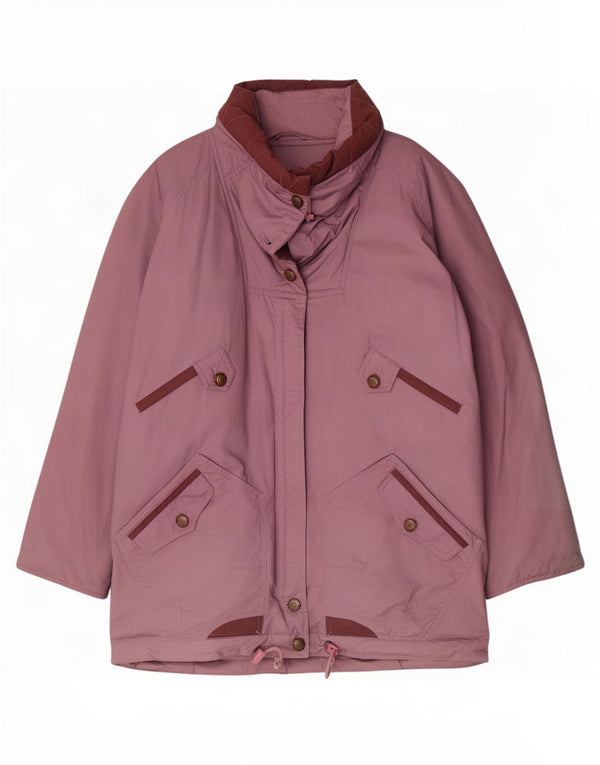 Cappotto imbottito da donna vintage UK 20 2XL cotone viola