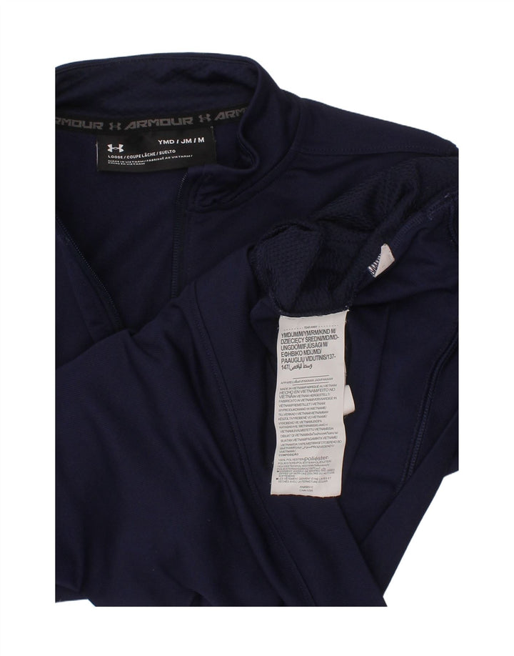 UNDER ARMOUR Boys Tracksuit Top Jacket 9-10 Years Medium Navy Blue