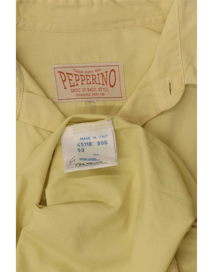 Pepperino Chemise Homme Large Jaune Coton