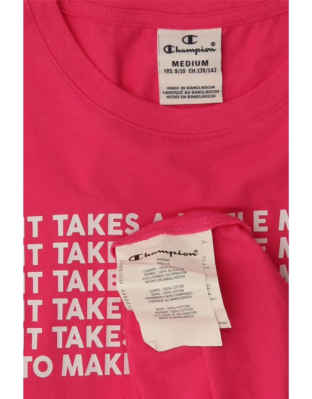 Champion Grafik-Basic-Kleid für Mädchen, 9–10 Jahre, mittelrosa, Baumwolle