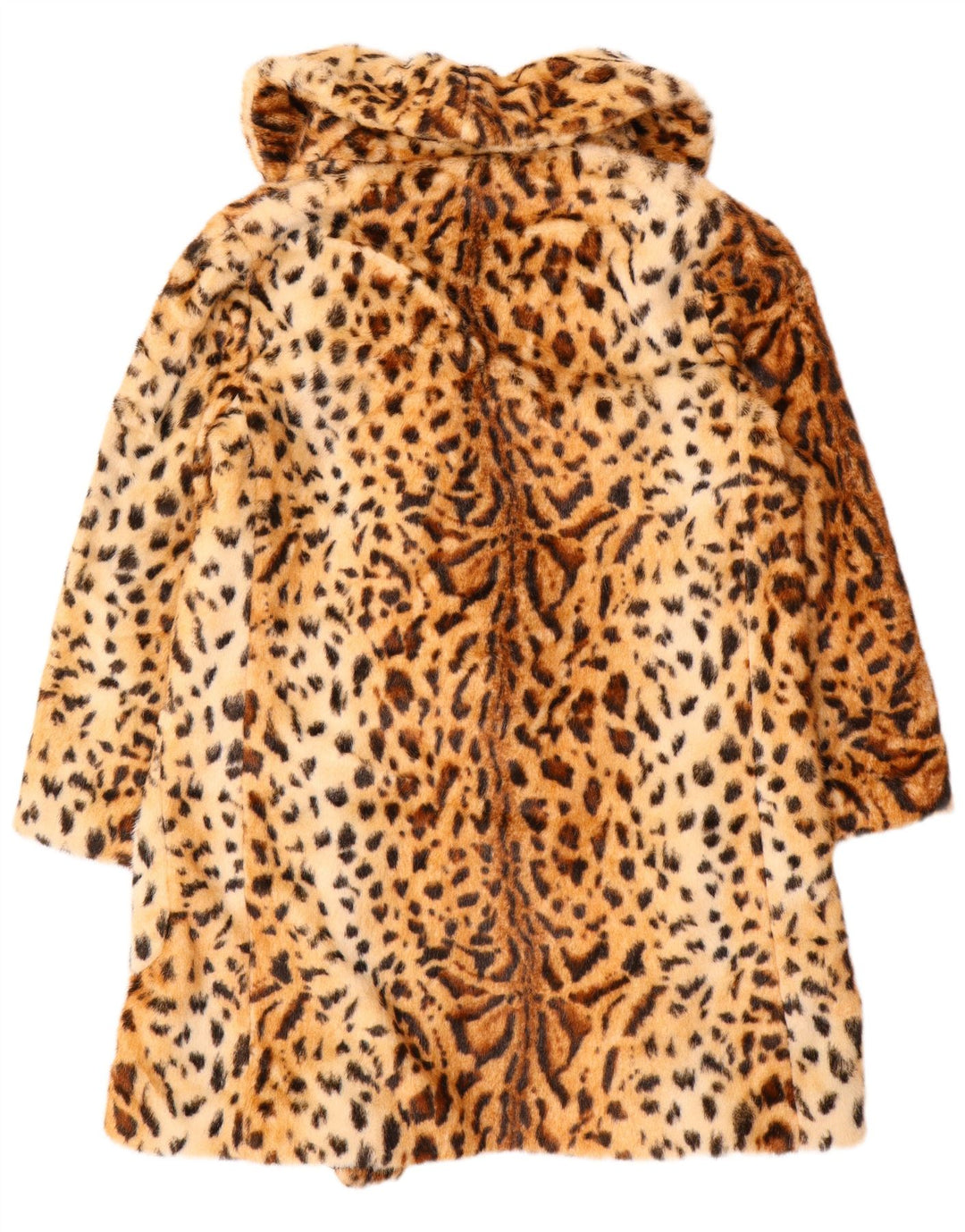 Topshop Womens Double Breasted Coat UK 12 Medium Brown Animal Print