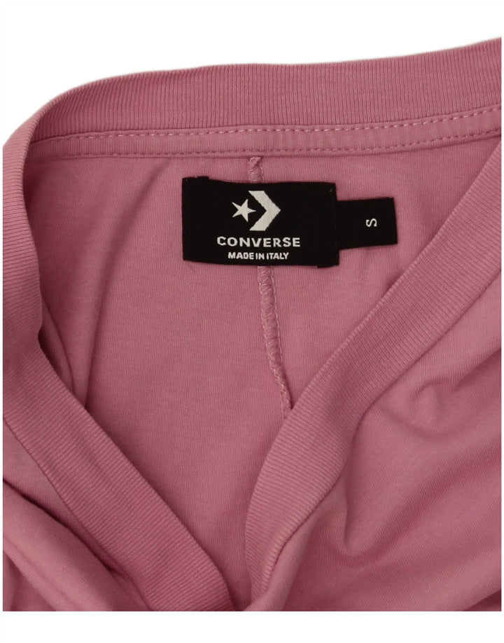 Converse Womens Oversized T-Shirt Top UK 10 Small Pink Cotton