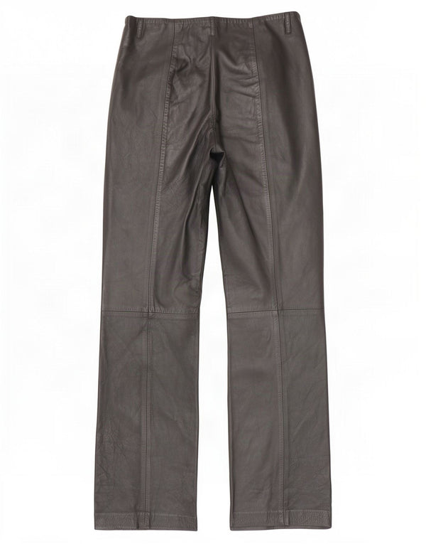 Pantaloni dritti in pelle da donna Arma UK 16 Large W32 L32 neri