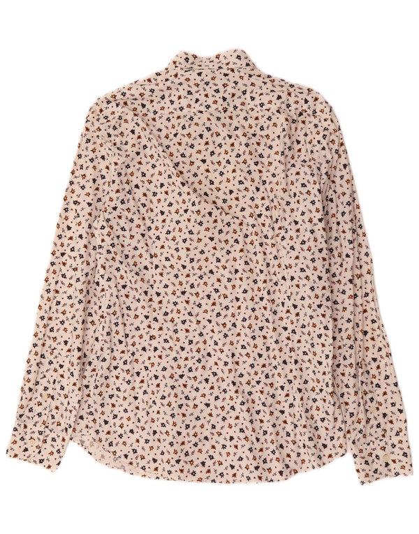 Camisa masculina Massimo Dutti de algodão floral branco médio