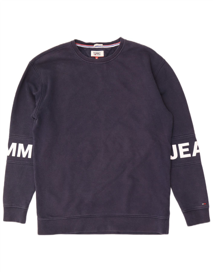 TOMMY HILFIGER Herre Grafisk Relaxed Fit Sweatshirt Jumper Medium Navy Blue