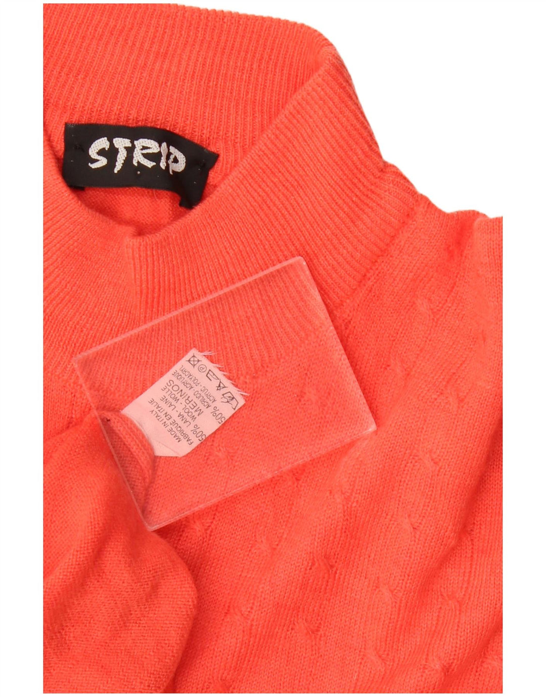 Vintage Dame Turtle Neck Jumper Sweater UK 16 Large Orange Wool