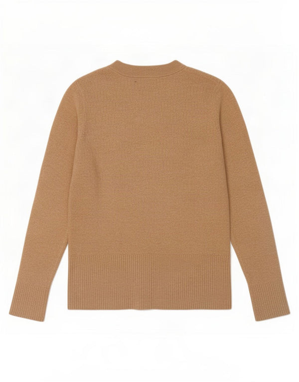 Marks & Spencer Damen-Pullover mit Rundhalsausschnitt, UK 12, mittelbeige Viskose