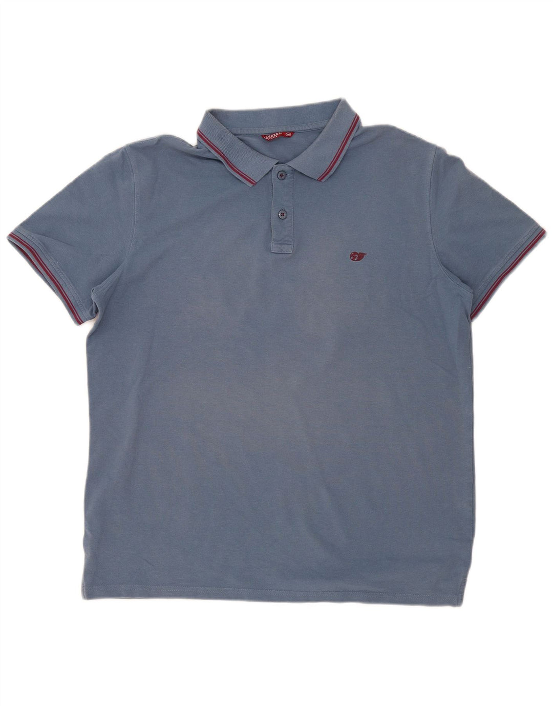 Carrera Mens Polo Shirt 2XL Blue Striped Cotton