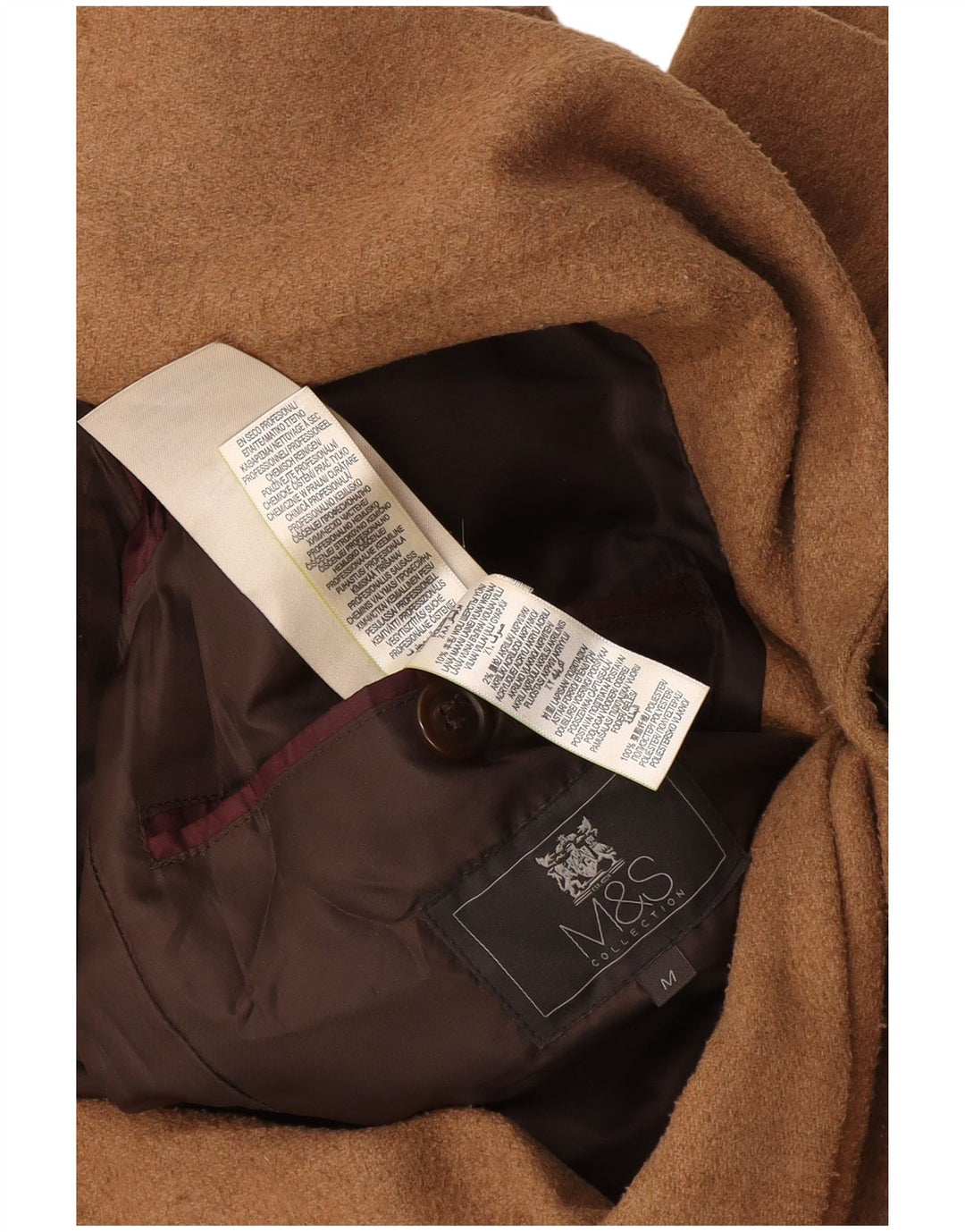 Marks & Spencer Herre 2-knaps blazerjakke UK 38 Medium Brun Polyester