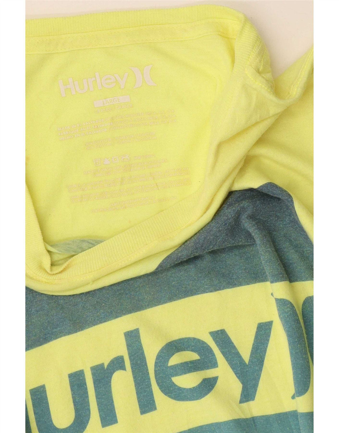 Hurley T-Shirt Graphique Homme Haut Large Jaune Polyester