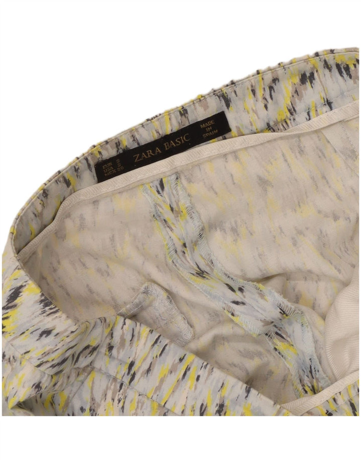 ZARA Womens Abstract Pattern Chino Trousers Small W26 L26 Multicoloured