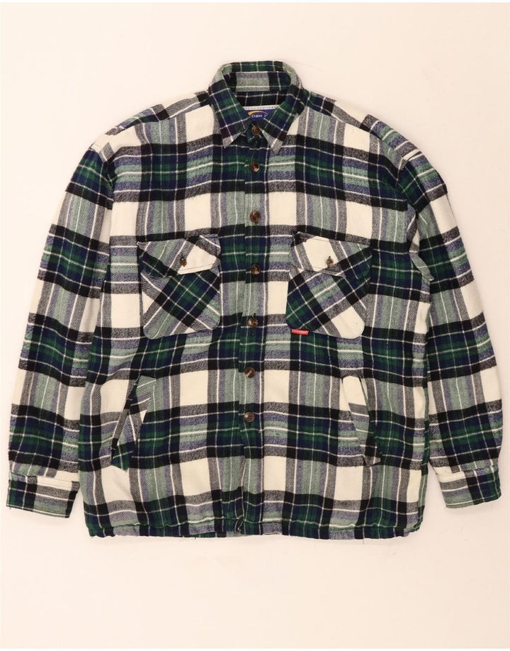 ACTIVE Mens Flannel Shirt Large Green Check Vintage Active and Second-Hand Active from Messina Hembry 