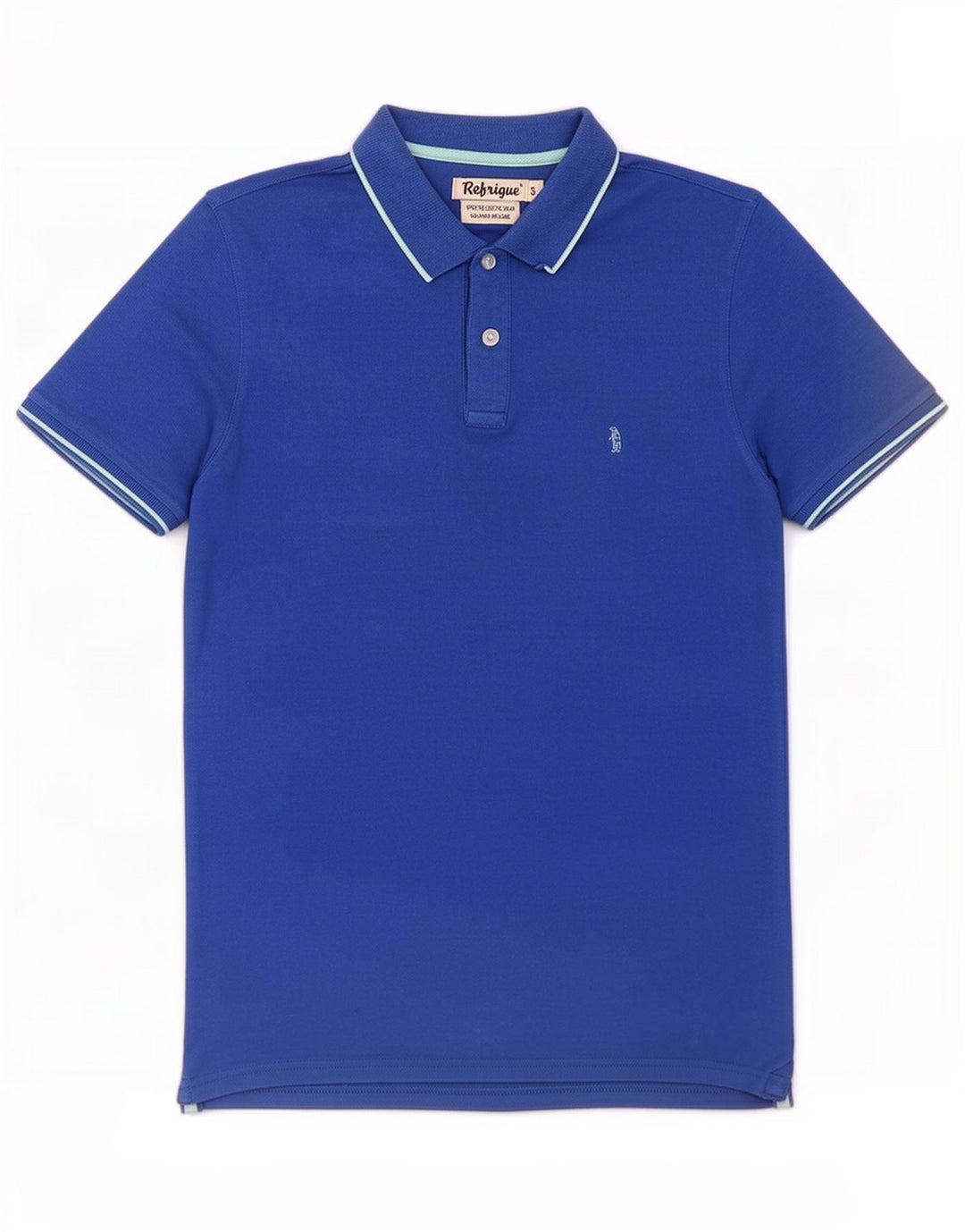 Refrigue Mens Polo Shirt Small Blue Cotton