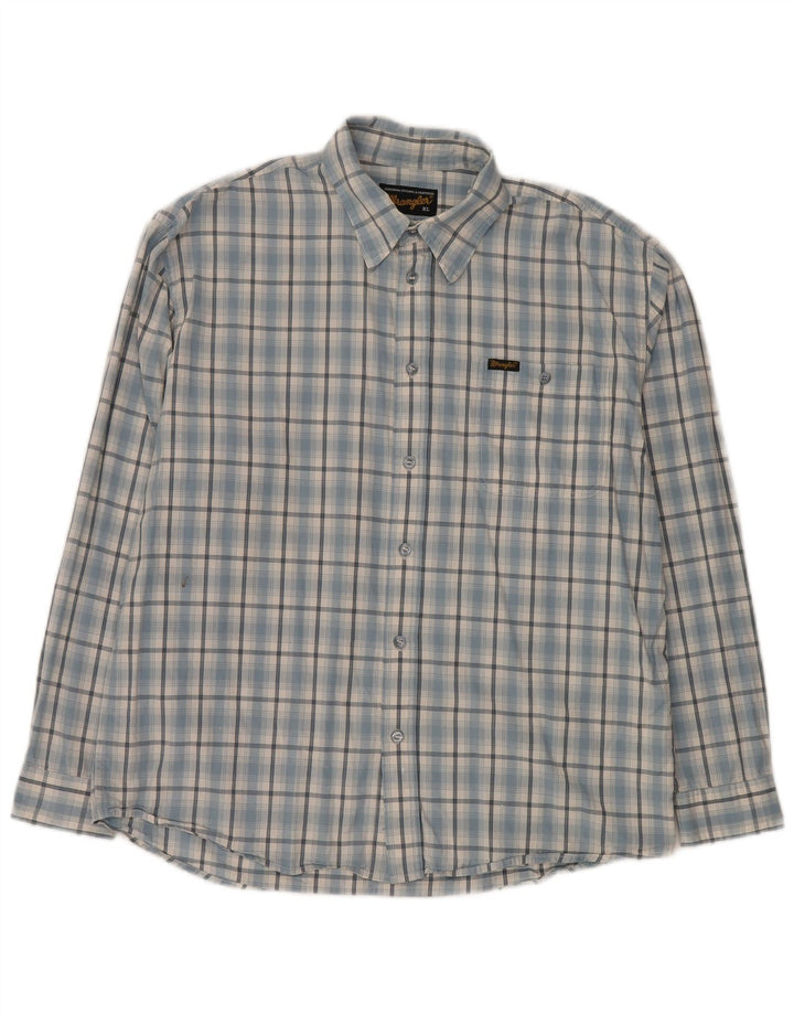 Wrangler Mens Shirt XL Blue Check