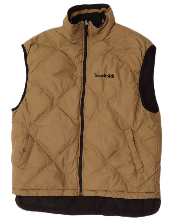 Timberland Mens Vendbar Polstret Gilet UK 36 Lille Brun Nylon