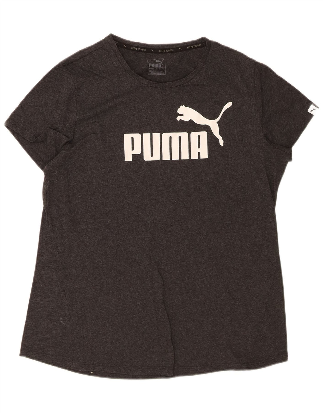 PUMA Womens Graphic T-Shirt Top UK 16 Large Grey Polyester