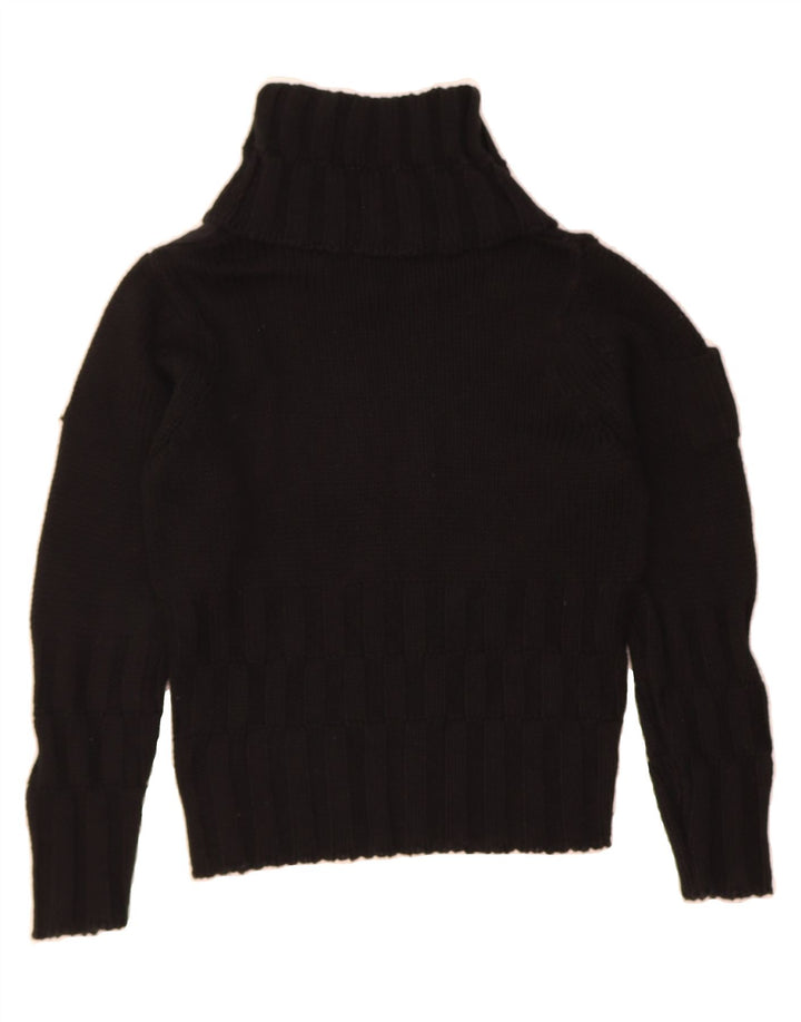 BIBA Womens Roll Neck Jumper Sweater UK 12 Medium Black Cotton Vintage Biba and Second-Hand Biba from Messina Hembry 
