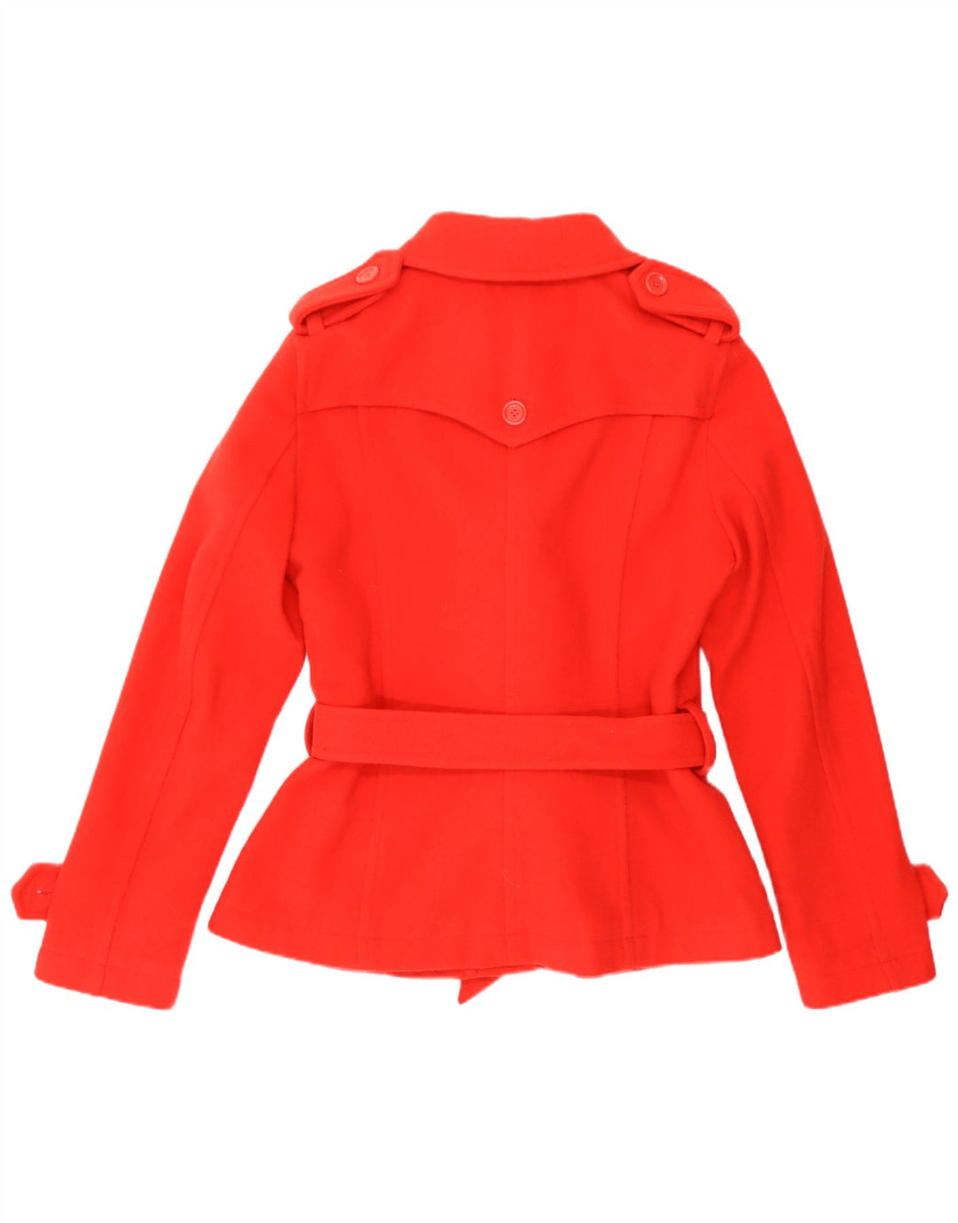 Moschino Womens Military Duffle Jacket UK 12 Medium Red Wool