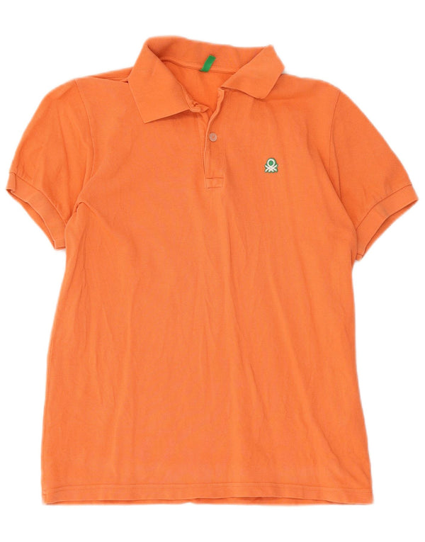 Benetton Boys Polo Shirt 11-12 år 2XL Orange Bomuld