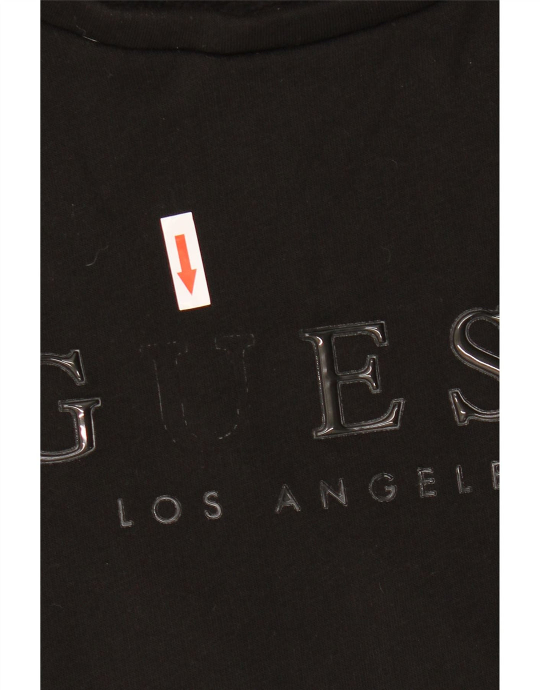 Guess Womens Oversized Crop Graphic Sweatshirt Jumper UK 14 Large Black