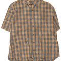 EDDIE BAUER Camisa masculina de manga curta XL azul xadrez algodão
