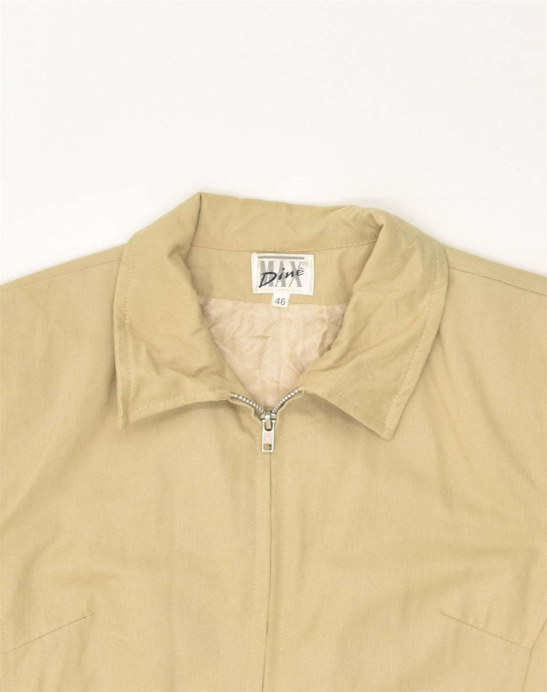 MAX DINE Womens Bomber Jacket IT 46 Large Beige Cotton | Vintage Max Dine | Thrift | Second-Hand Max Dine | Used Clothing | Messina Hembry 