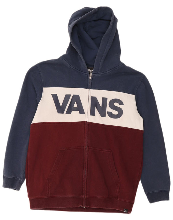 Vans Pull à capuche graphique zippé pour femme UK 18 XL Bleu marine Colourblock
