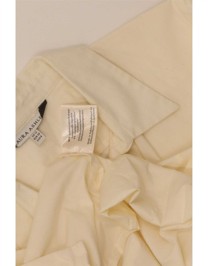 Laura Ashley Womens Formal Shirt UK 12 Medium Beige Cotton